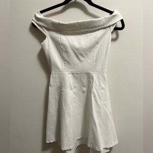 Lulus off the shoulder skater dress white - size small